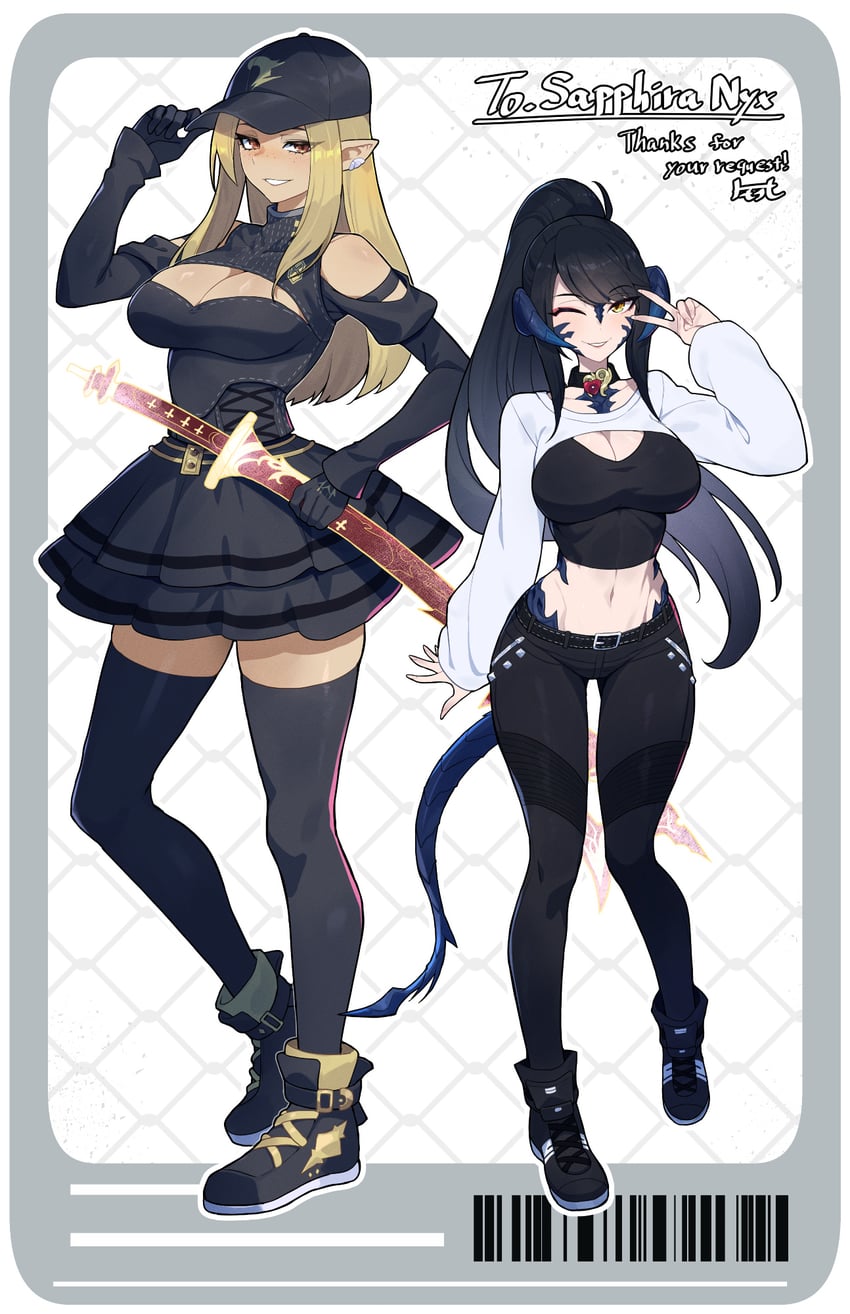 warrior of light and sapphira nyx (final fantasy and 1 more) drawn by matsumoto_tomoyohi