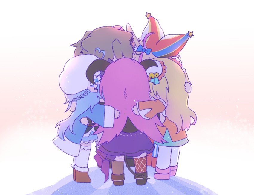 yukihana lamy, shishiro botan, omaru polka, momosuzu nene, and mano aloe (hololive) drawn by akaikcy2
