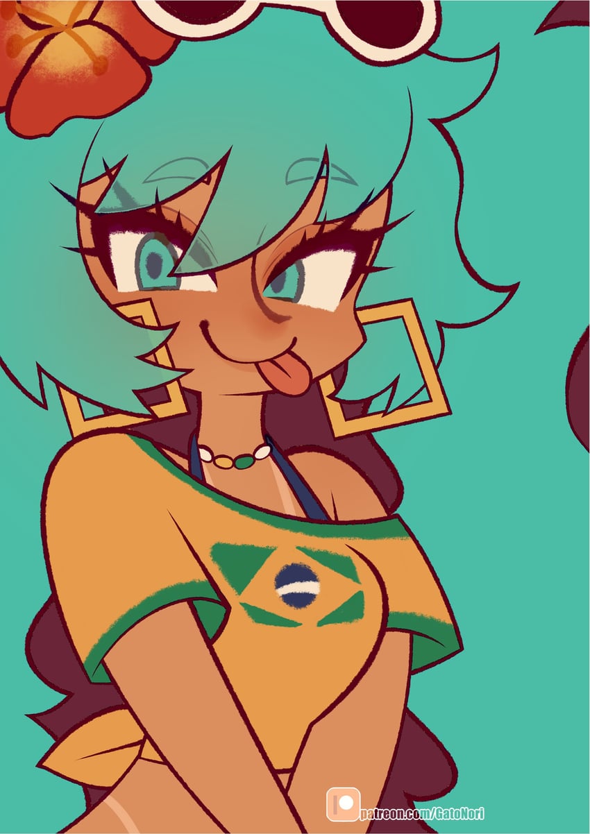 hatsune miku and brazilian miku (vocaloid) drawn by norithecat