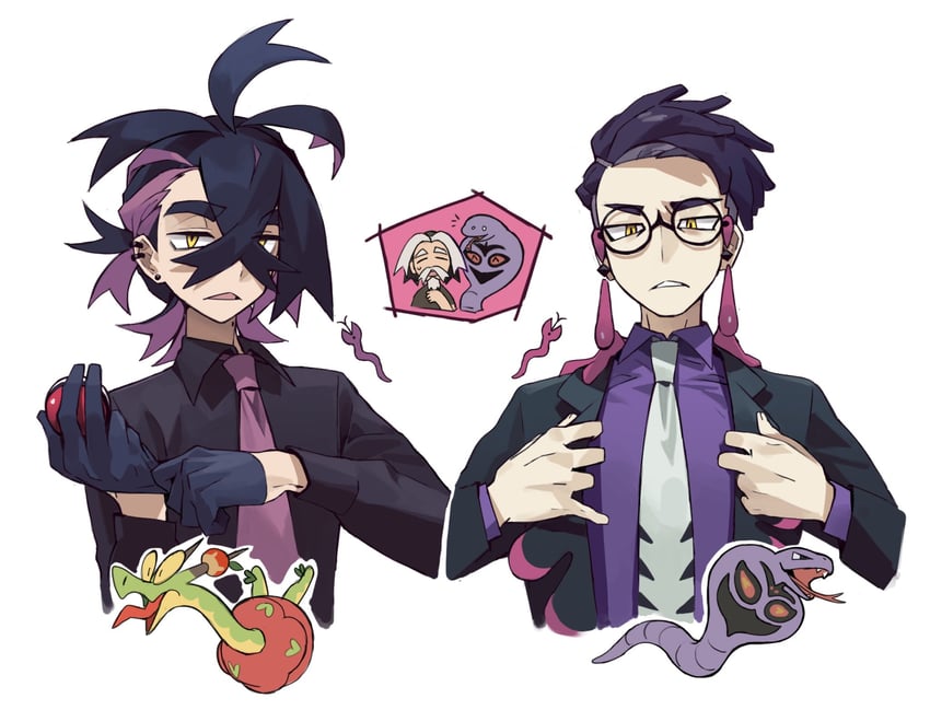 kieran, arbok, hydrapple, corbeau, and yukito (pokemon and 2 more) drawn by knifedragon