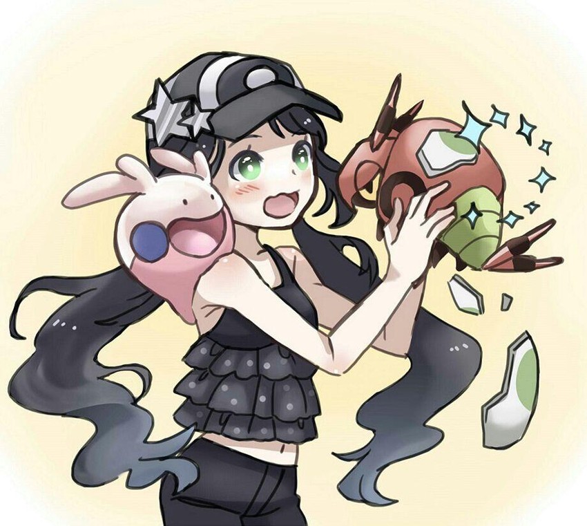 serena, goomy, and venipede (pokemon and 1 more) drawn by tudurimike