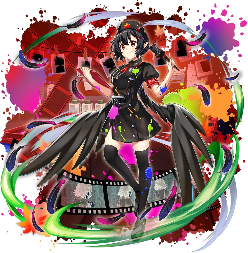 shameimaru aya (touhou and 1 more) drawn by rotte_(1109)