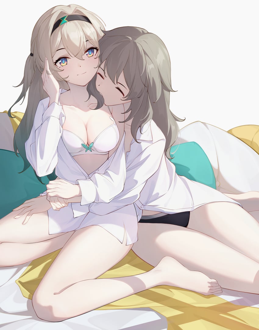 trailblazer, firefly, and stelle (honkai and 1 more) drawn by qi_di_xiong
