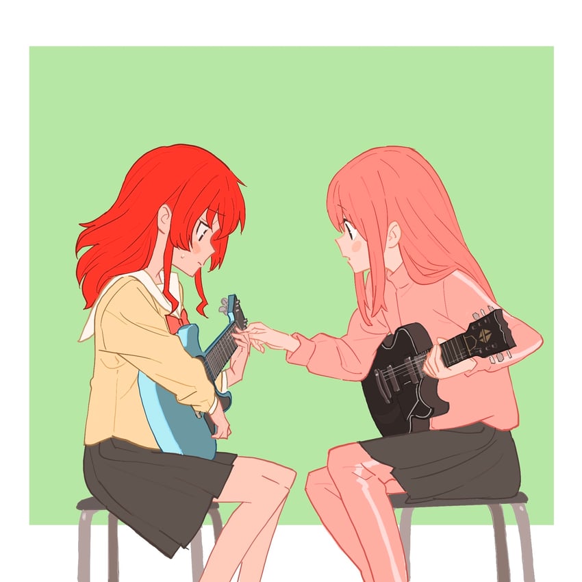 gotoh hitori and kita ikuyo (bocchi the rock!) drawn by 55bata6rou