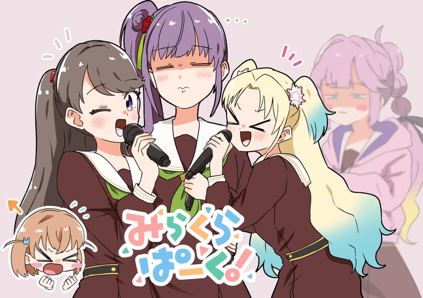 hinoshita kaho, fujishima megumi, otomune kozue, osawa rurino, and anyoji hime (love live! and 1 more) drawn by kanzaki_gou