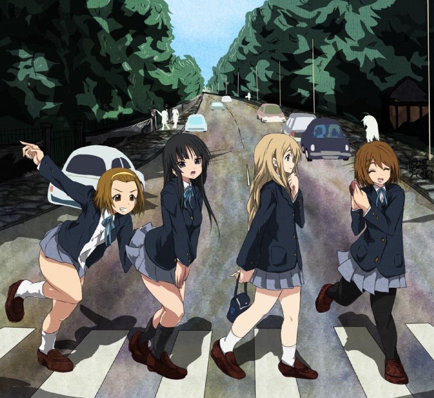 akiyama mio, hirasawa yui, tainaka ritsu, hiiragi kagami, izumi konata, and 6 more (k-on! and 5 more) drawn by madhatter_hello