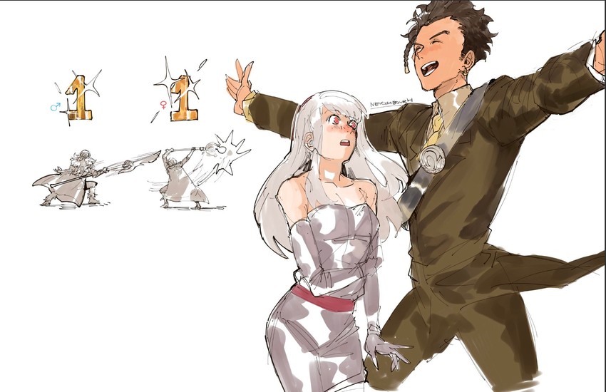 edelgard von hresvelg, dimitri alexandre blaiddyd, lysithea von ordelia, and claude von riegan (fire emblem and 2 more) drawn by yourfreakyneighbourh