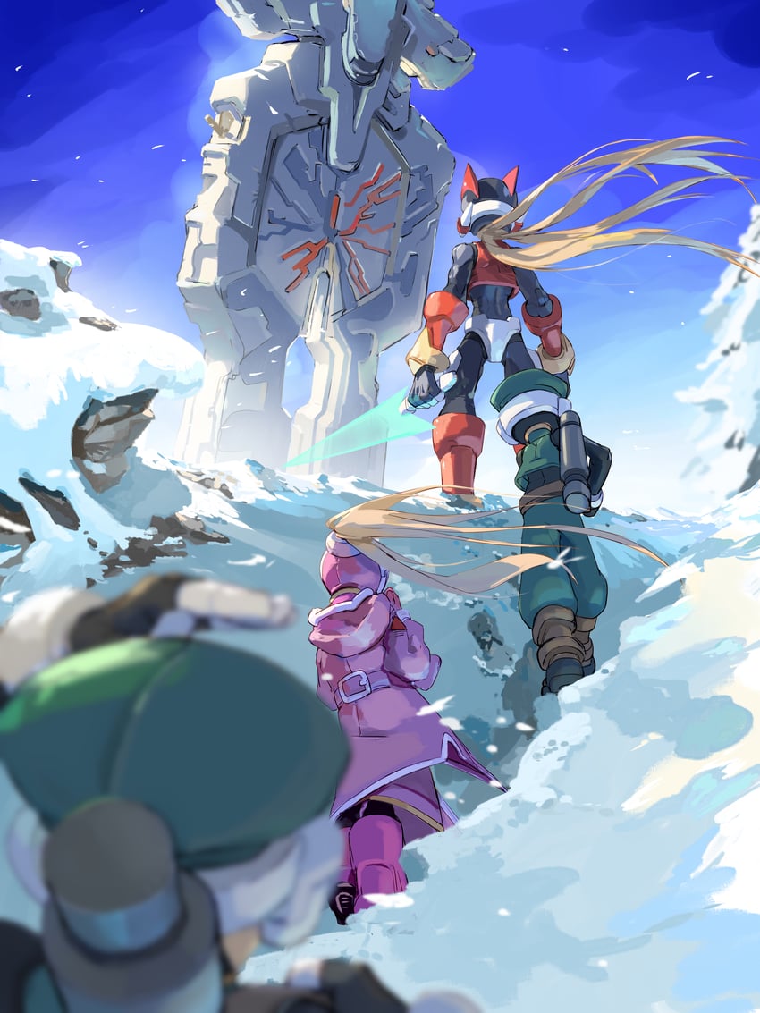 zero, zero(z), and ciel (mega man and 2 more) drawn by omochi_(mochi_skymega)