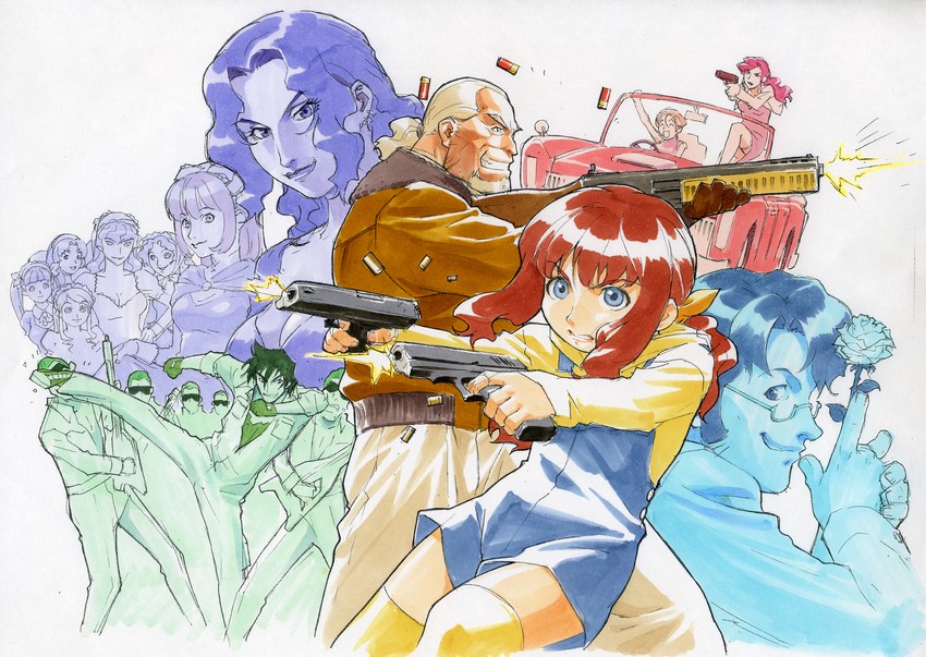 franca dochley, mister, katana, madame marciano, and bishop (coyote ragtime show) drawn by gorigo