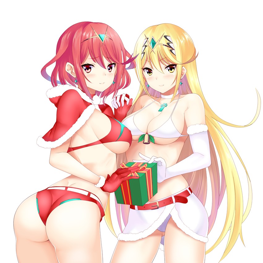 pyra and mythra (xenoblade chronicles and 1 more) drawn by daive