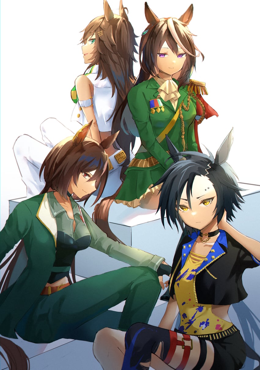 symboli rudolf, sirius symboli, mr. c.b., and air shakur (umamusume) drawn by onemu_(degukawaiine)