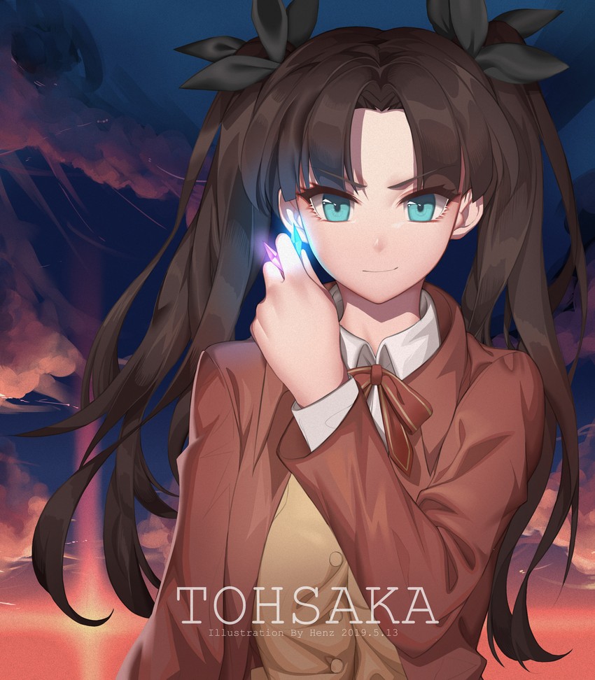 tohsaka rin (fate and 1 more) drawn by henz