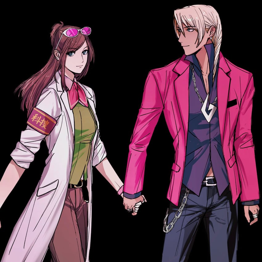 klavier gavin, ema skye, peggy gou, and lenny kravitz (ace attorney and 1 more) drawn by amikoiiko