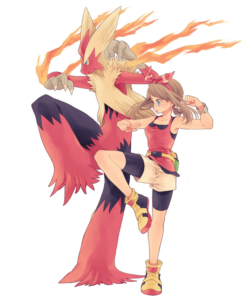 may, blaziken, and mega blaziken (pokemon and 1 more) drawn by komasawa_(fmn-ppp)