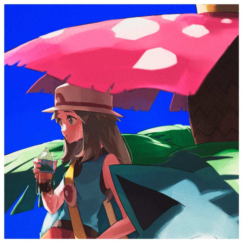 leaf and venusaur (pokemon and 1 more) drawn by grey_asa
