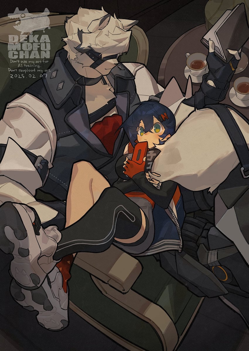 belle and von lycaon (zenless zone zero) drawn by dekamofuchan