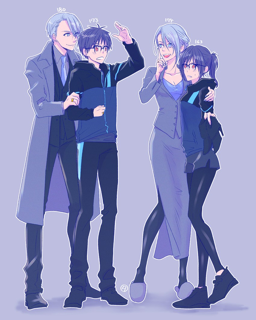 katsuki yuuri and viktor nikiforov (yuri!!! on ice) drawn by tanao