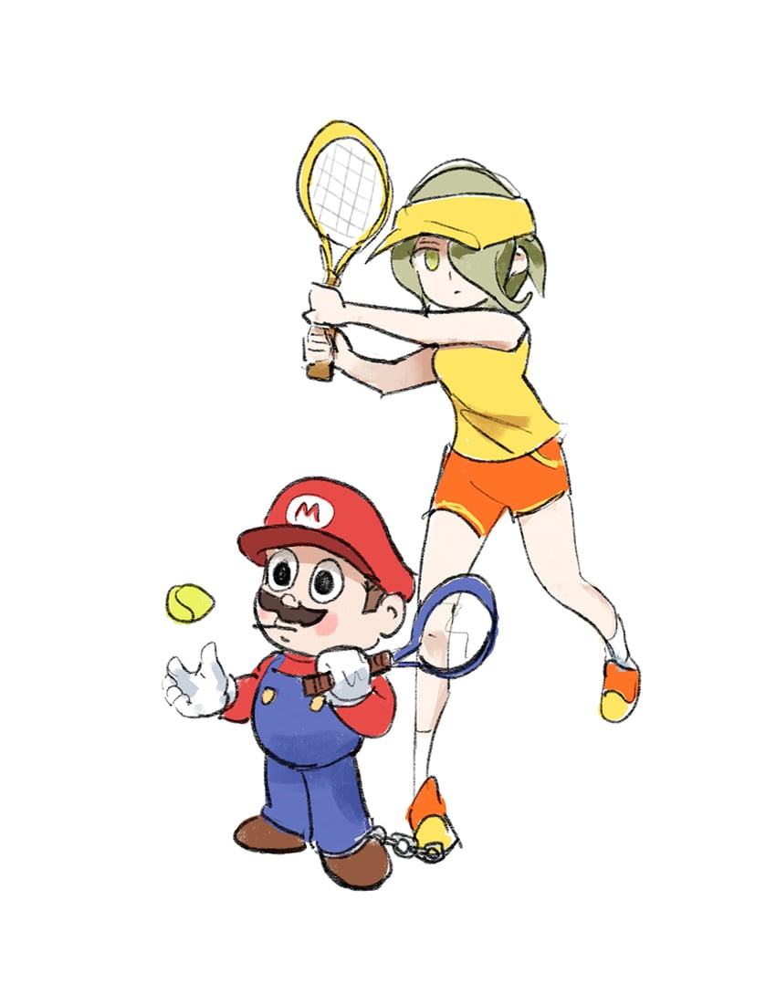 mario, princess daisy, tojo kirumi, and hoshi ryoma (danganronpa and 3 more) drawn by qosic