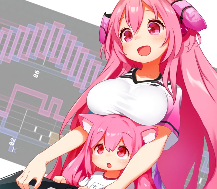 rasis and momo (bemani and 1 more) drawn by kani_jiru