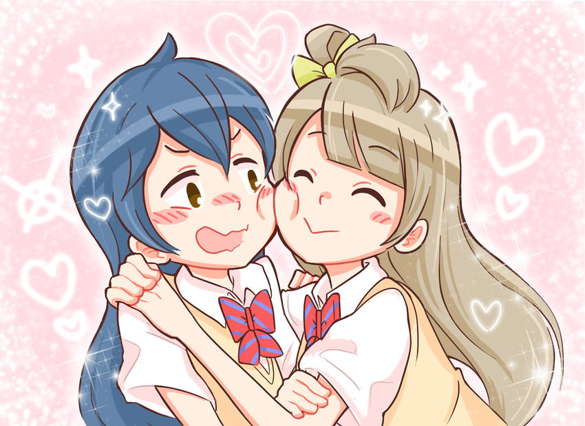 sonoda umi and minami kotori (love live! and 1 more) drawn by friedbun