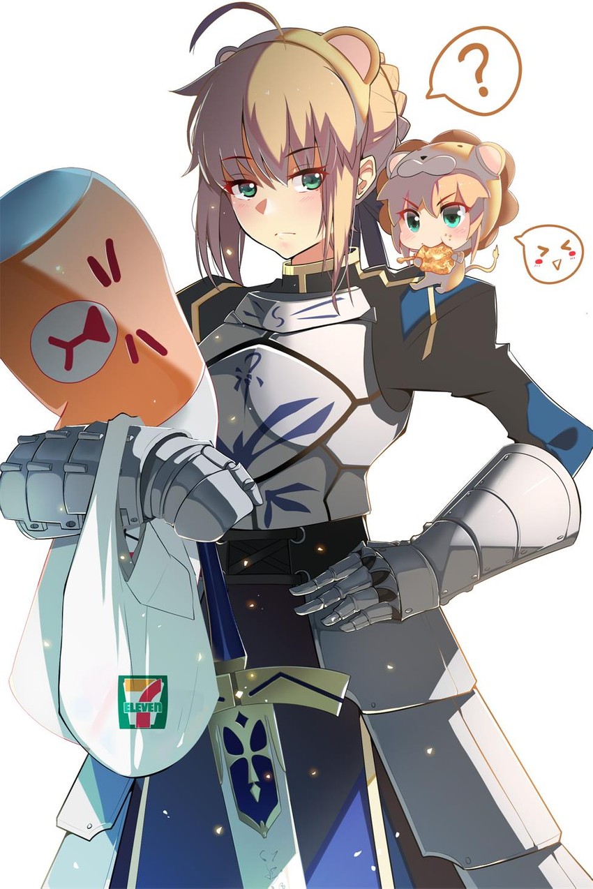 artoria pendragon, saber, and saber lion (fate and 3 more) drawn by lucky_(1045044604)