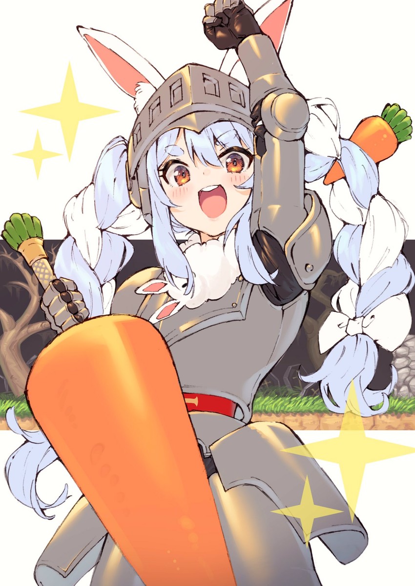 usada pekora, don-chan, and sir arthur (hololive and 1 more) drawn by joker_(tomakin524)
