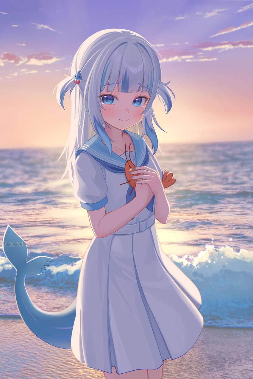 gawr gura and ebi-chan (hololive and 2 more) drawn by fpvjoe