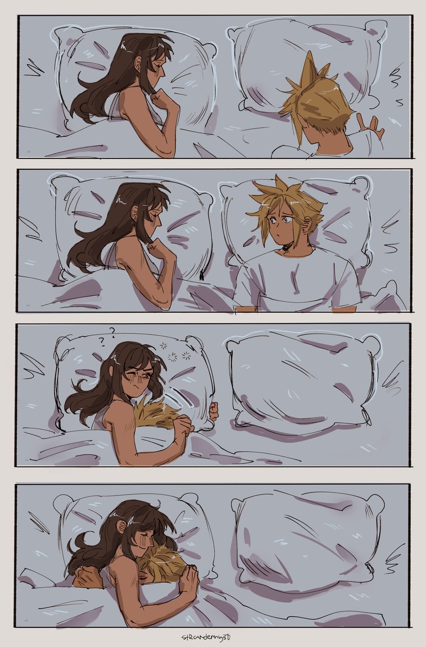 tifa lockhart and cloud strife (final fantasy and 1 more) drawn by strawderryst