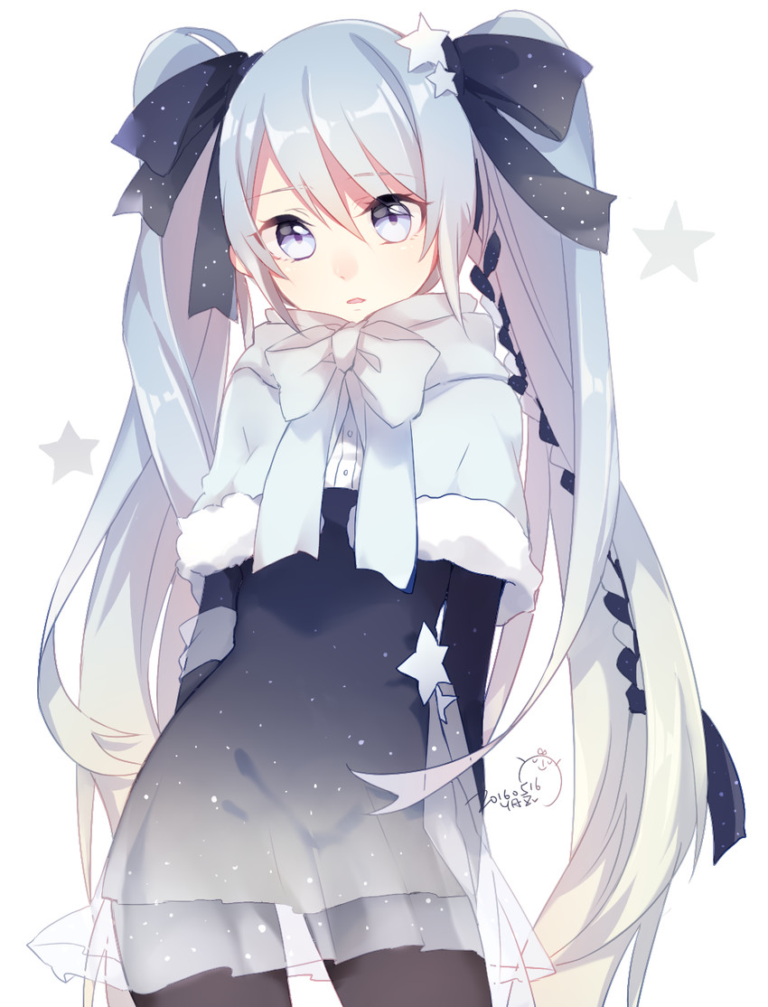 hatsune miku and yuki miku (vocaloid) drawn by leafwow