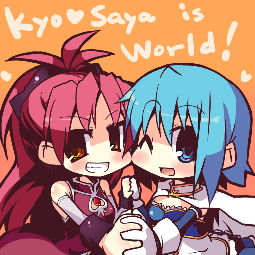 miki sayaka and sakura kyoko (mahou shoujo madoka magica) drawn by nanateru