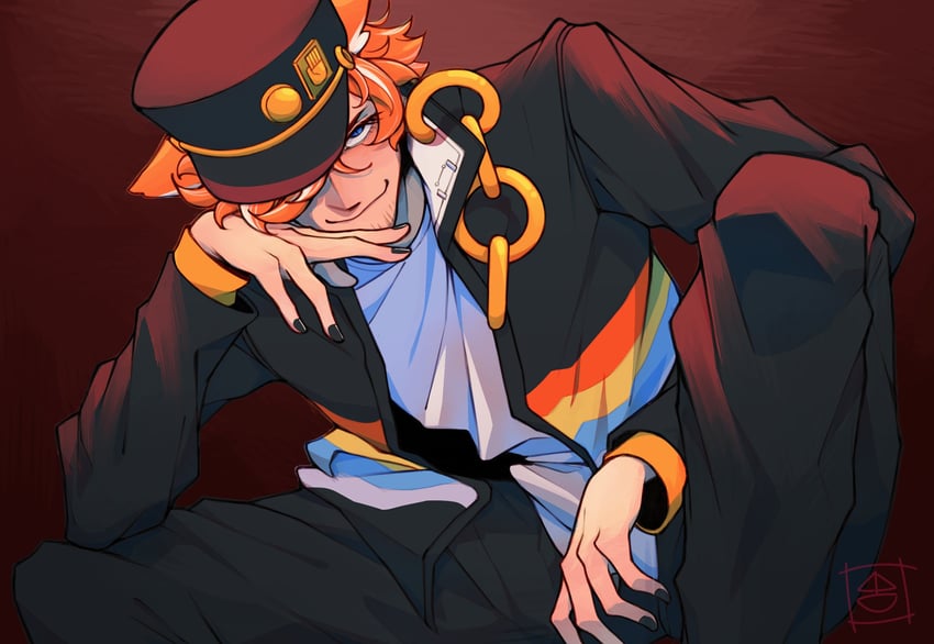 kujo jotaro and fundy (jojo no kimyou na bouken and 3 more) drawn by boats_(no_b0ats_r_cool)