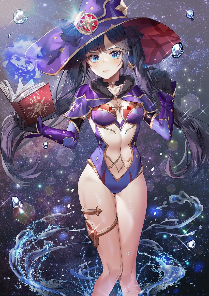 mona (genshin impact) drawn by k2h
