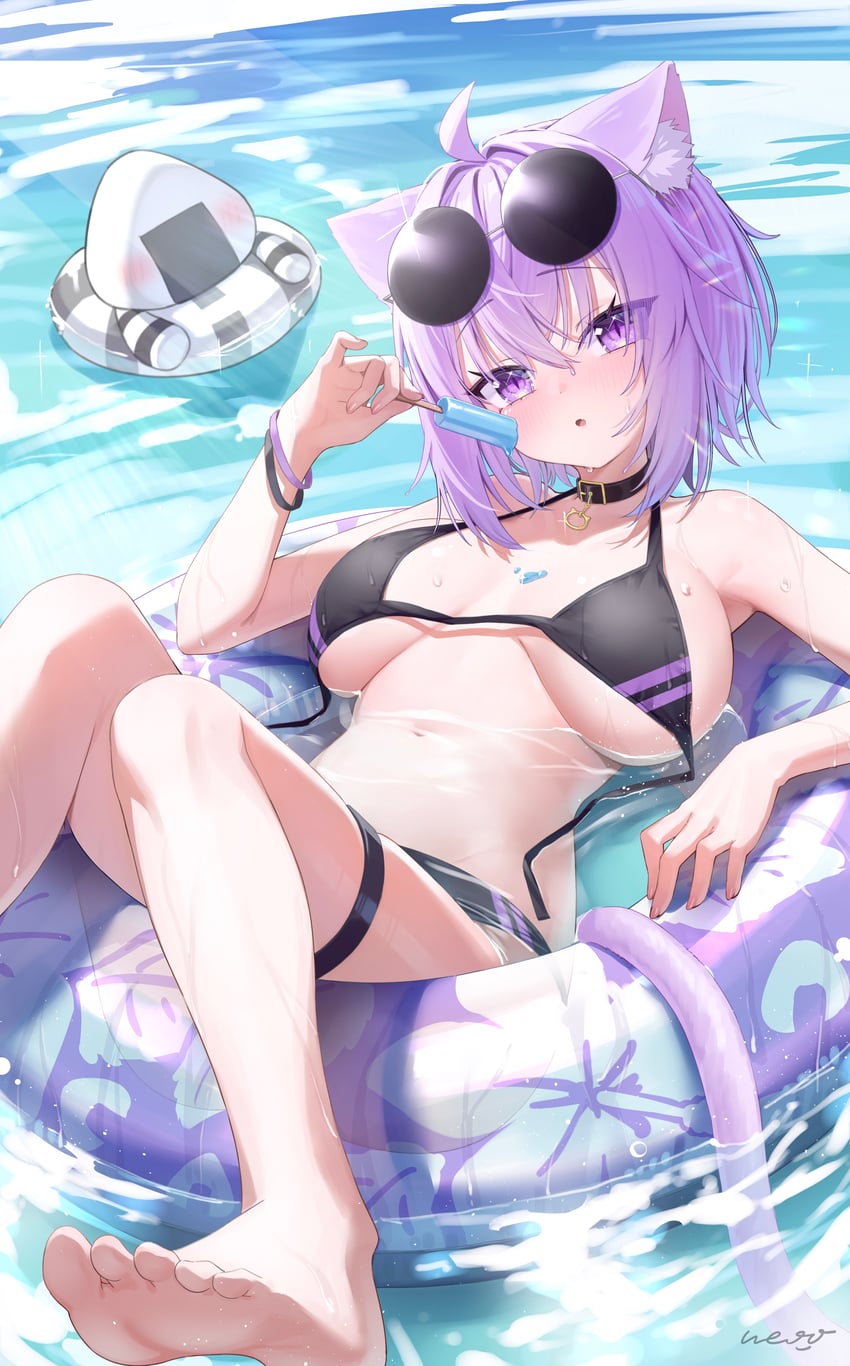 nekomata okayu and onigirya (hololive) drawn by ai_(u_e_o_o)