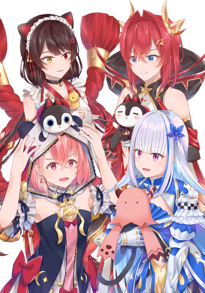 lize helesta, ange katrina, inui toko, sasaki saku, sebastian piyodore, and 1 more (nijisanji) drawn by mikaze_raika
