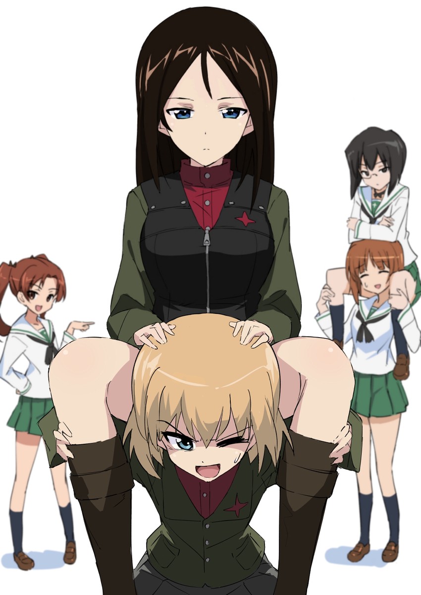 nishizumi miho, katyusha, nonna, kadotani anzu, and kawashima momo (girls und panzer) drawn by bitto_(arnagle)