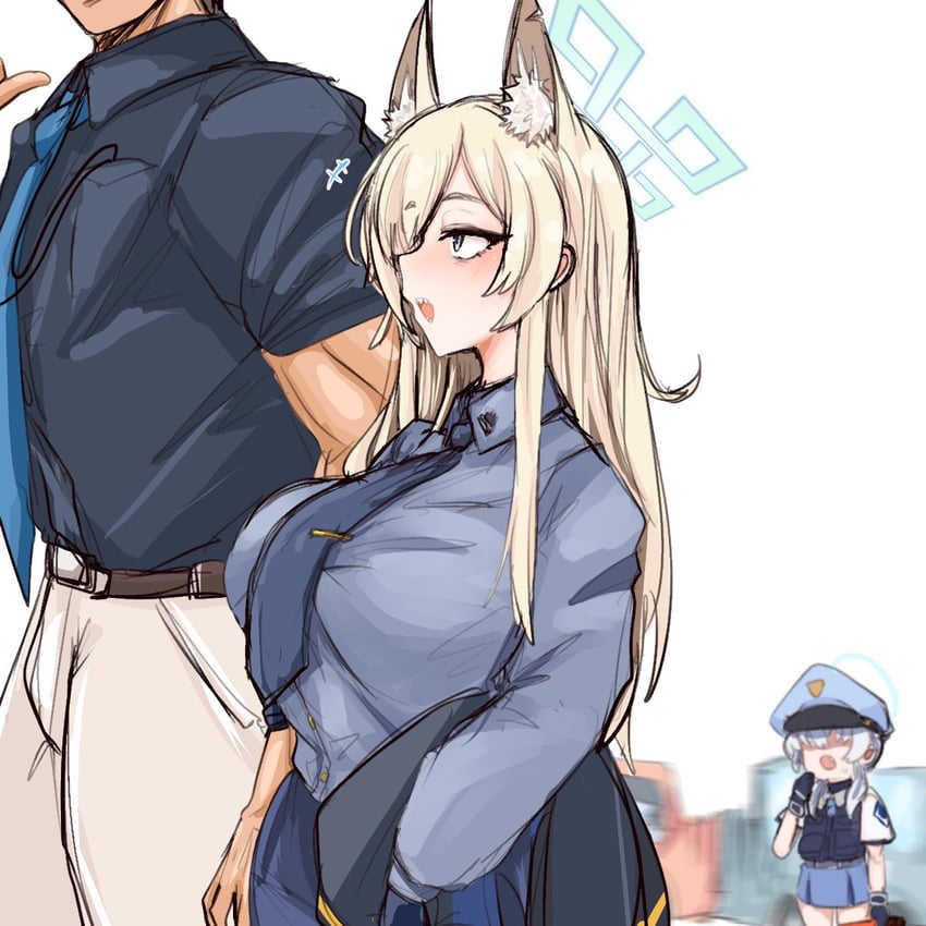 sensei, kanna, and valkyrie police academy student (blue archive) drawn by shiming_liangjing