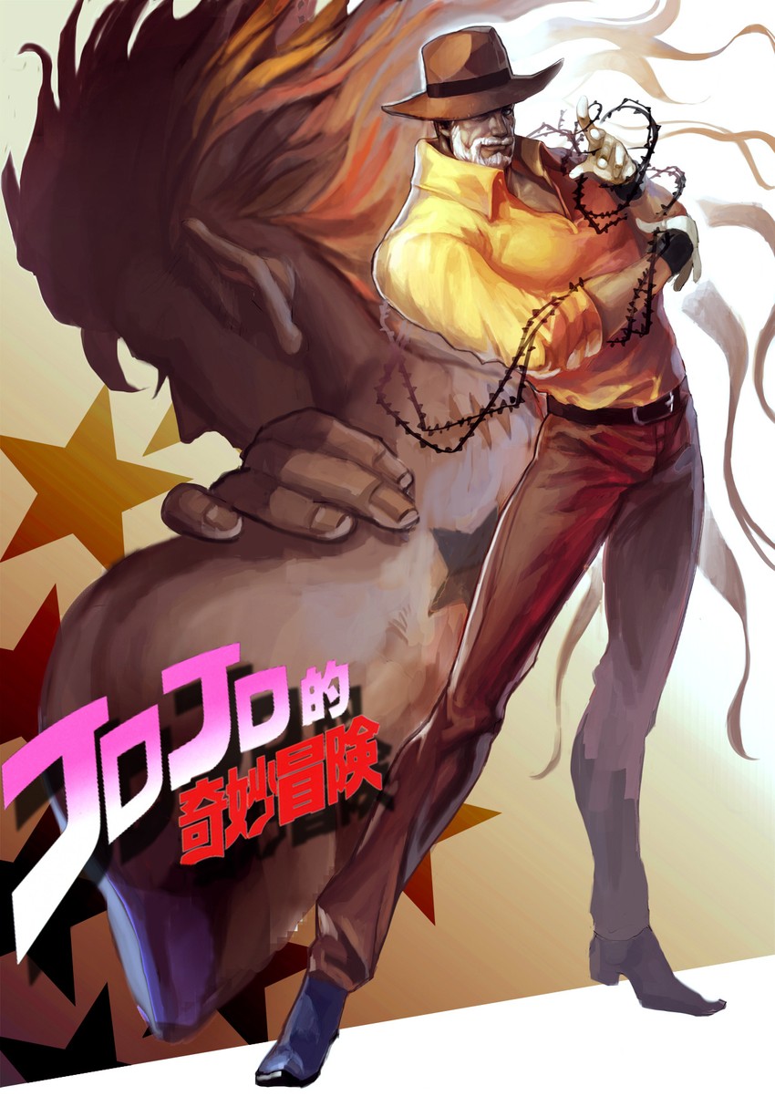 joseph joestar, dio brando, and hermit purple (jojo no kimyou na bouken and 1 more) drawn by zluu