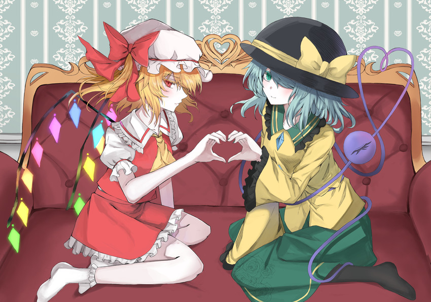 flandre scarlet and komeiji koishi (touhou) drawn by kuro_wa_shinoru