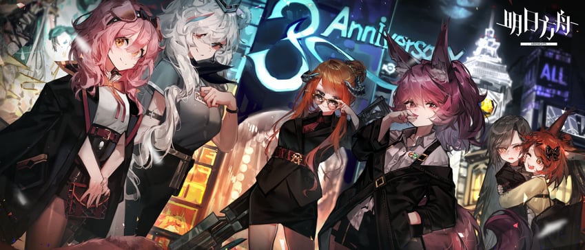 goldenglow, bagpipe, rosa, shamare, archetto, and 2 more (arknights) drawn by ribiadan