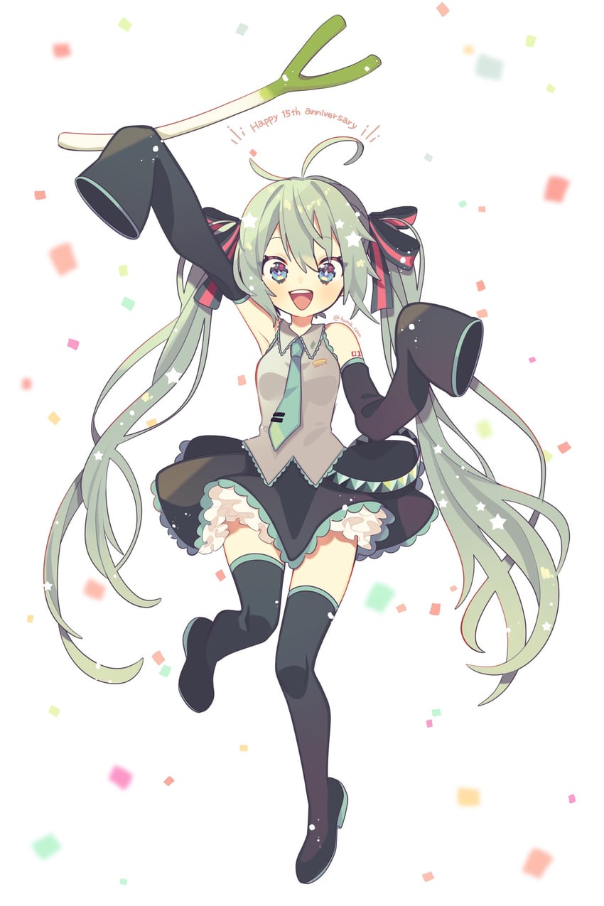 hatsune miku (vocaloid) drawn by homa_corn