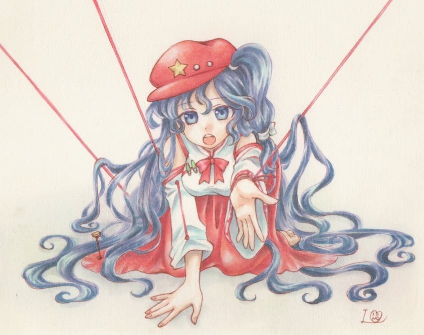 label girl (touhou and 1 more) drawn by io_(maryann_blue)