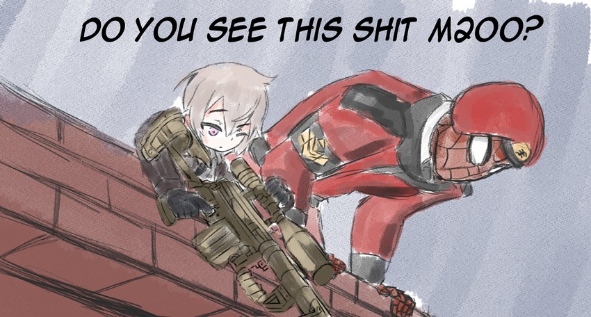commander, spider-man, and m200 (girls' frontline and 2 more) drawn by zlix0n