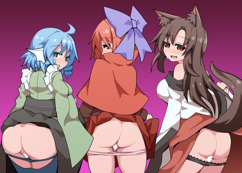 imaizumi kagerou, sekibanki, and wakasagihime (touhou) drawn by honyaa_(honya--1123)