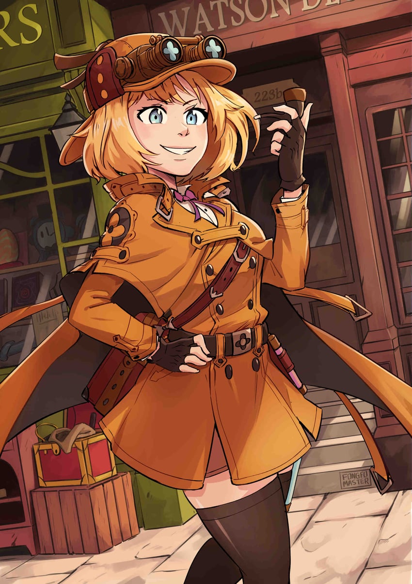 watson amelia (hololive and 1 more) drawn by oscar_fong