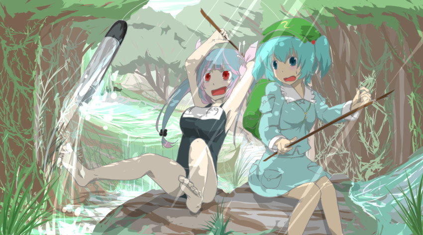 kawashiro nitori and i-19 (touhou and 1 more) drawn by e_mishi