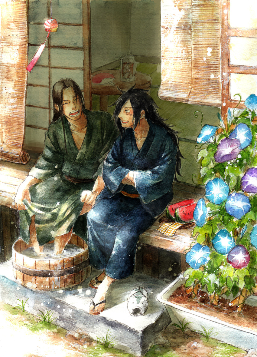 uchiha madara and senju hashirama (naruto and 1 more) drawn by piyoshi
