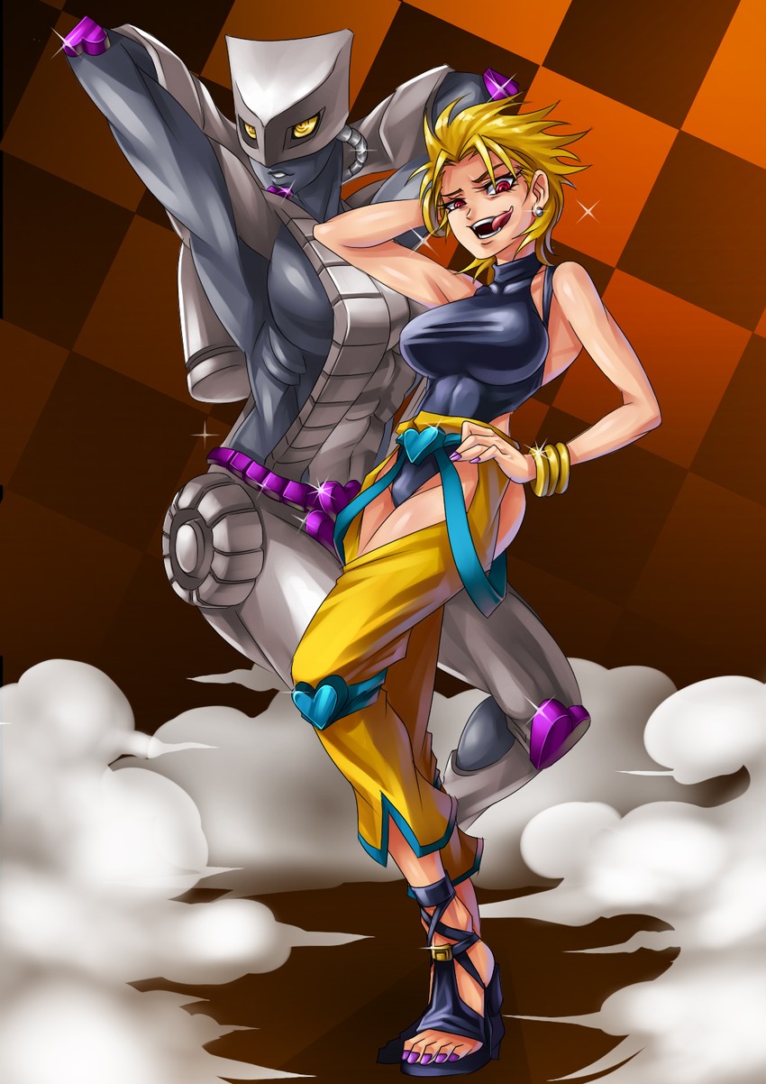 dio brando and the world (jojo no kimyou na bouken and 1 more) drawn by ryuusei_(mark_ii)
