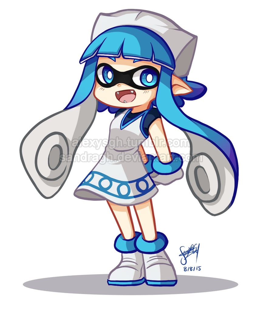 inkling player character, inkling girl, and ikamusume (splatoon and 2 more) drawn by sandragh