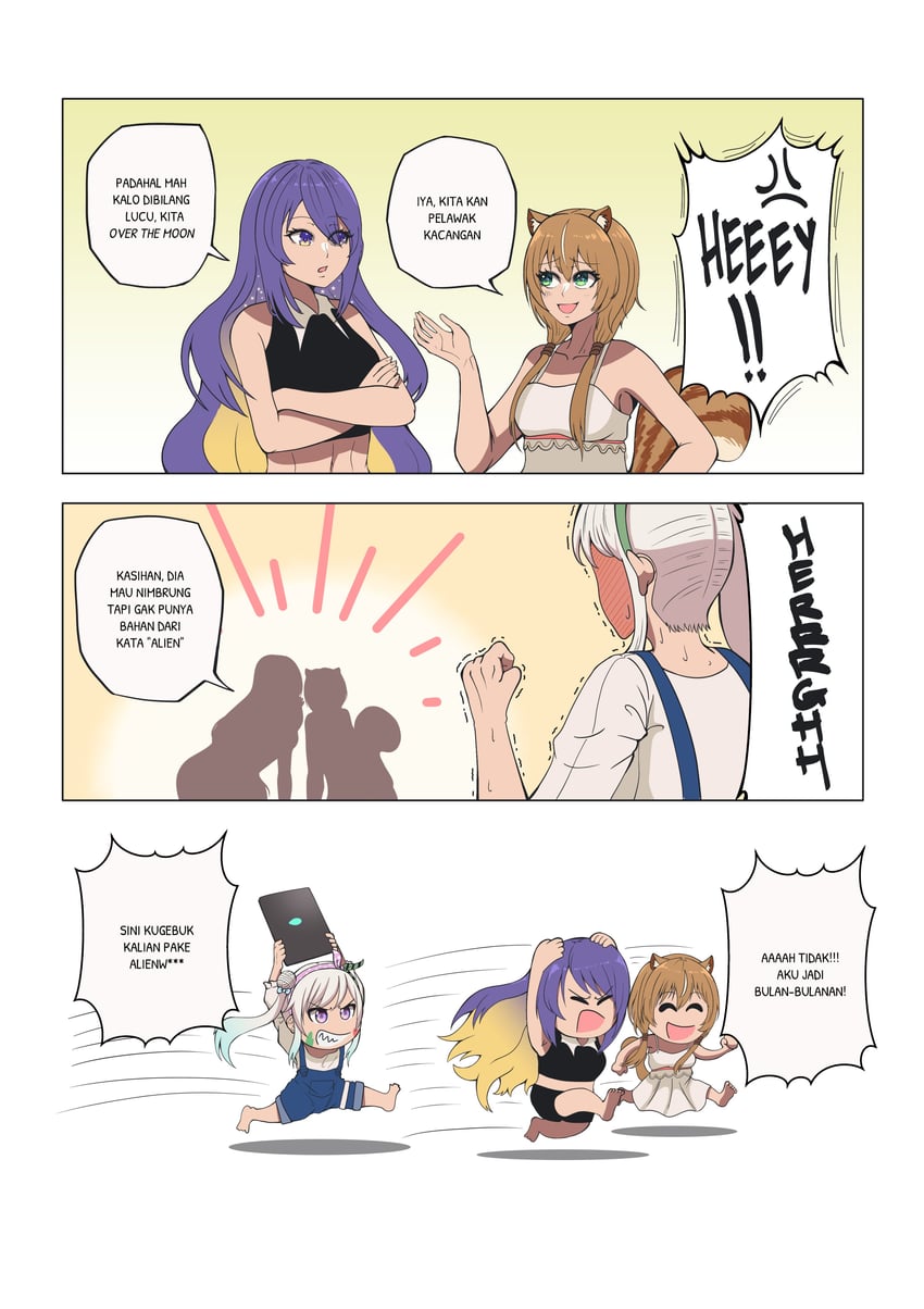 moona hoshinova, ayunda risu, and airani iofifteen (hololive and 1 more) drawn by kuritikamu