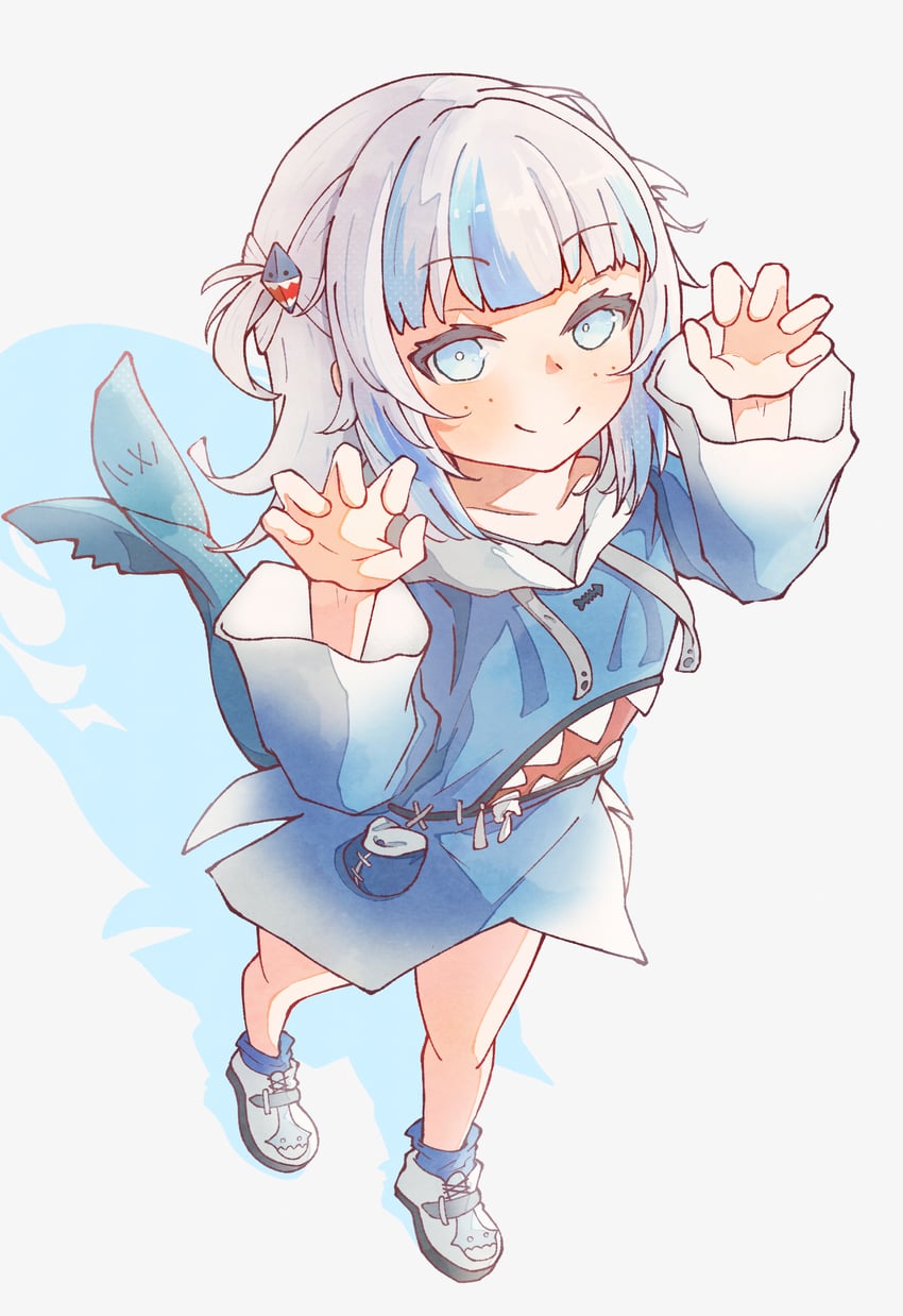 gawr gura (hololive and 1 more) drawn by naranoashika